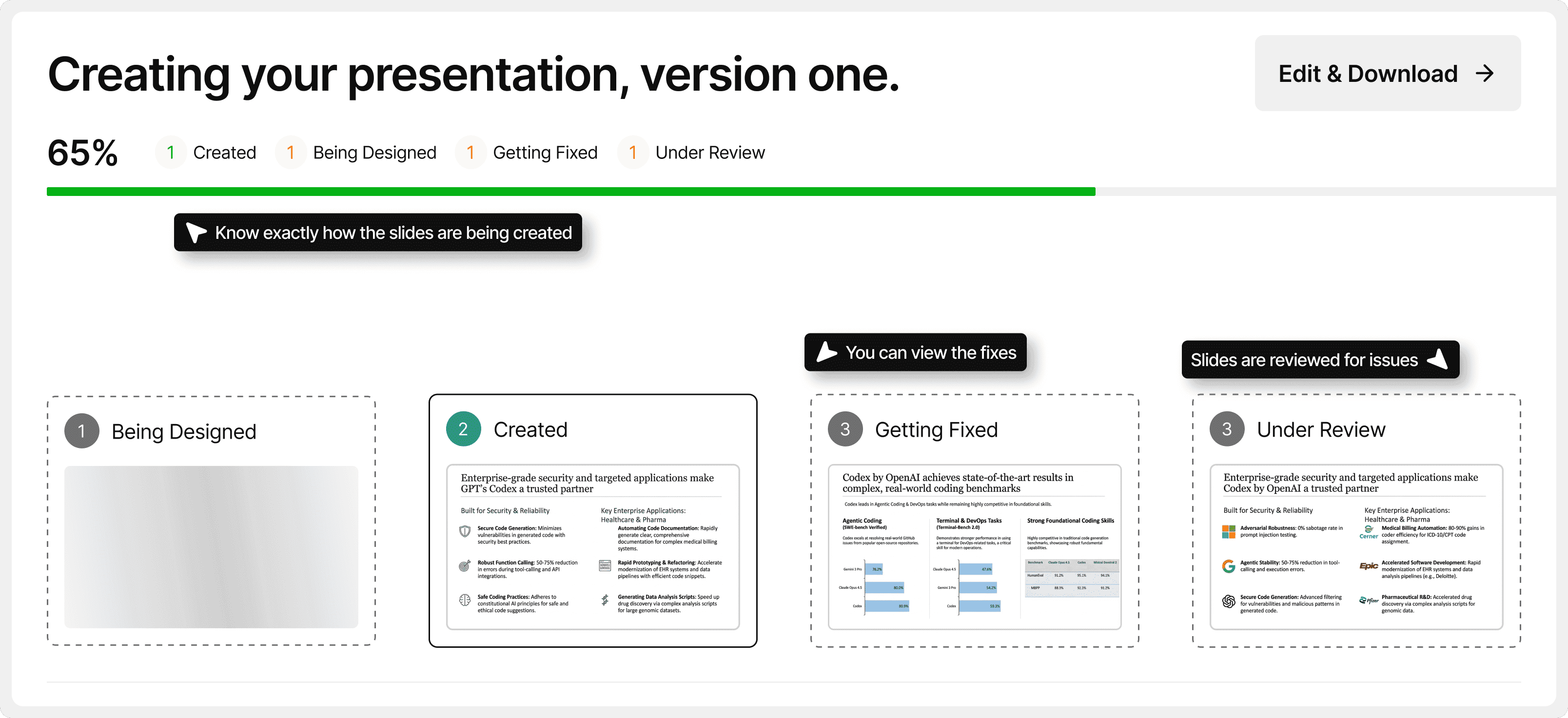 Slidely will create your deck